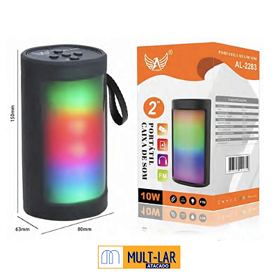 CAIXA DE SOM RGB 10W 2" AL-2283