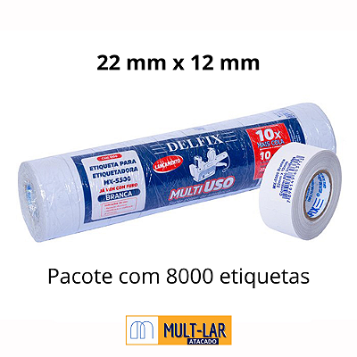 ETIQUETA BRANCA 22MM X 12M C/ 8000 UN 066