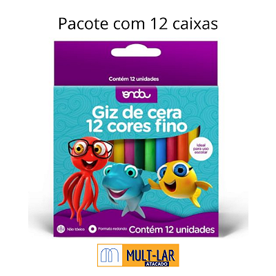 GIZ DE CERA FINO 12 CORES C/ 12 CAIXAS 1811023