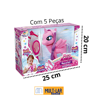 UNICORNIO DE VINIL KIT COM 5 PEÇAS