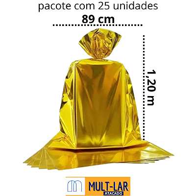 SACO PRESENTE 89 X 120 CM C/ 25 UNIDADES