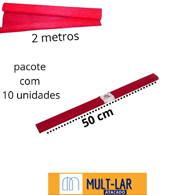 PAPEL CREPOM VERMELHO 211 PCT C/ 10