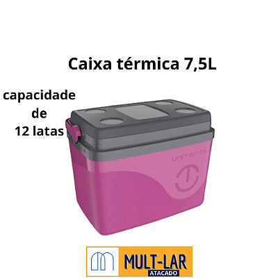 CAIXA TERMICA 7,5 LITROS ROSA 71115