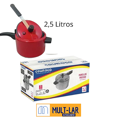 PANELA DE PRESSAO 2,5 LITROS VERMELHA 010