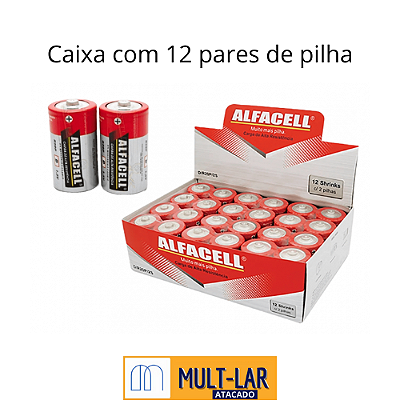 PILHA MEDIA ALFACELL CX C/ 24 UN C/R14P/2S