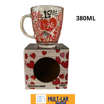 CANECA DE VIDRO 380ML NA CAIXA 5350