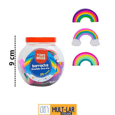 BORRACHA DIVERTIDA ARCO IRIS POTE C/20 YP8200
