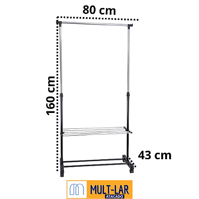 ARARA DE ROUPA COM SAPATEIRA DE METAL 377