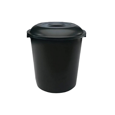 CESTO FECHADO C/ TAMPA 60LT PRETO CE560B