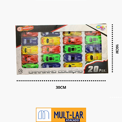 KIT COLEÇÃO CARROS RODA LIVRE 20PÇS WBC2494