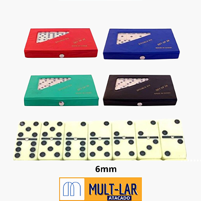 JG DOMINO PONTOS PRETOS 28PÇS 6MM WX2024