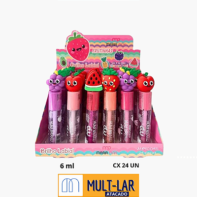 BRILHO LABIAL FRUTINHAS MARIA PINK BOX C/24 MP10045