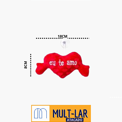PELUCIA CORAÇÃO C/ MAO 18CM C/ VENTOSA FE7307