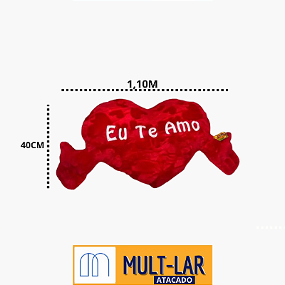 PELUCIA CORAÇAO C/ MAO 1,10M FE6852