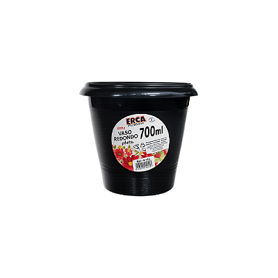 VASO REDONDO PRETO 700 ML 1368