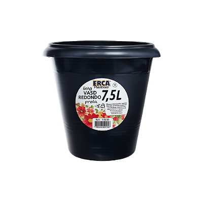 VASO REDONDO PRETO 7,5 LTS 1322