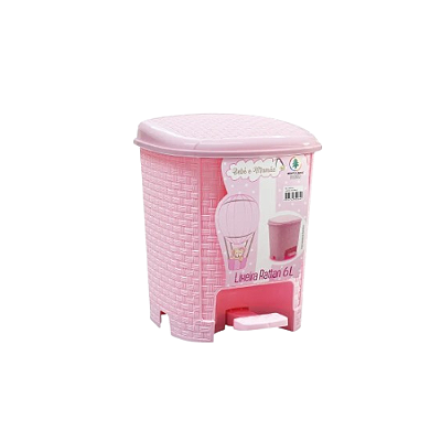 LIXEIRA RATTAN 6L ROSA BM2064
