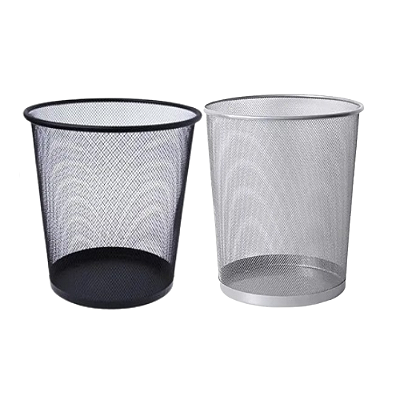 CESTO PARA LIXO 12L RED. ARAMADO PRETO/PRATA YP7808
