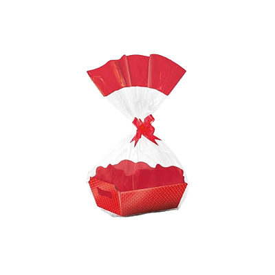 KIT CESTA CRISTALINO VERMELHO M 22X15X9 262356-AC