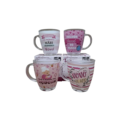 CANECA VIDRO PERSONALIZADA VOVÓ 380ML 88109