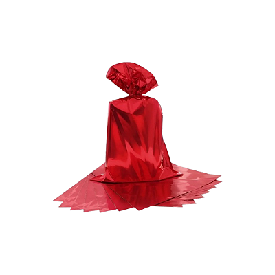 SAQ. P/ PRESENTE 15X22 METAL. C/50 UN VERMELHO