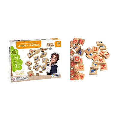 BRINCANDO DE APRENDER COM LETRAS E NUMEROS MDF 10779