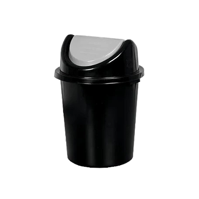 CESTO FECHADO PRETO COM TAMPA BASCULANTE 53L 1920