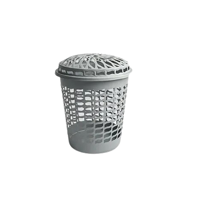 CESTO TELADO CINZA COM TAMPA 30L 2530