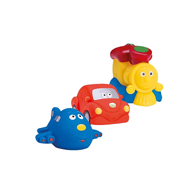 VINIL BORRACHA TRANSPORTES 3PÇS TOYS-24527