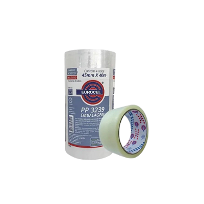 FITA CREPE TRANSPARENTE PP 3239 45MM X 40 METROS C/ 4 UN