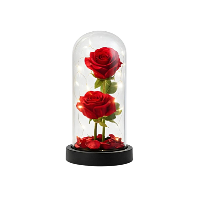 DECORAÇÃO ROSA ETERNA COM CUPULA IDL2270