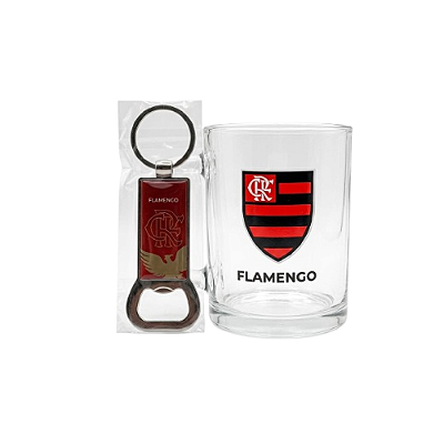 KIT CANECA VIDRO TIME FLAMENGO TWZB13150B-5