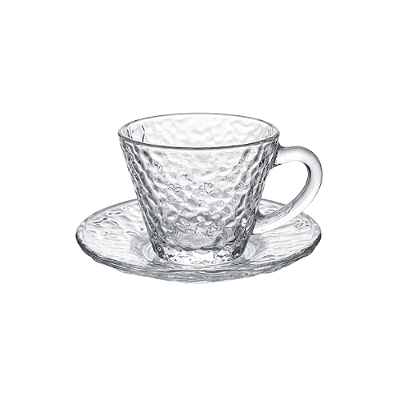 CONJ. 4 XICARA CAFE COM PIRES VIDRO ABAZZIA 90ML WG22107