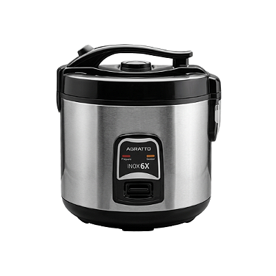 PANELA ELETRICA ARROZ INOX C/ VISOR VIDRO AGRATTO 6X