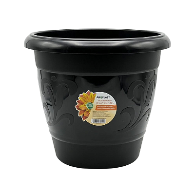 VASO REDONDO GRANDE PRETO 25291