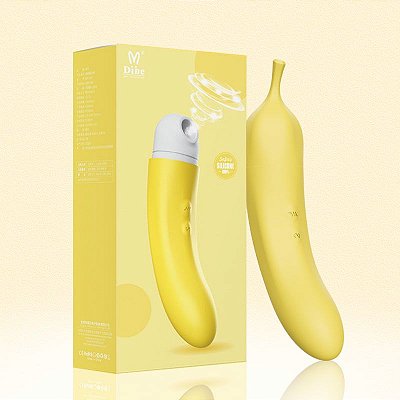 Vibrador Estimulador de Clitóris e Ponto G Com Pulsação Banana Abby