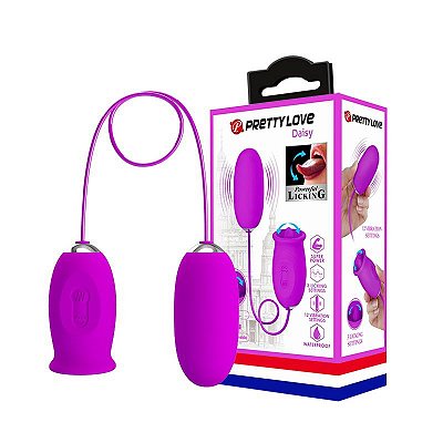 Vibrador Bullet Para Clitóris Com Simulador de Oral Com 12 Modos de Vibração Pretty Love Daisy