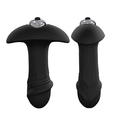 Plug Anal Em Silicone Com Vibro Potente Formato de Glande S-Hande Stararrow