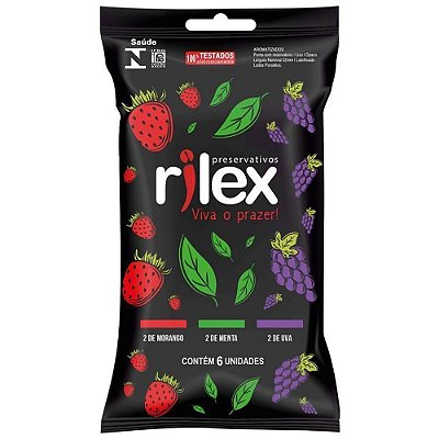 Preservativo Rilex Aromatizado Mix de Frutas Com 6 Unidades