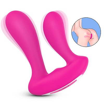 Vibrador Dupla Penetração Vaginal Anal Com Controle Remoto Mento -RCT