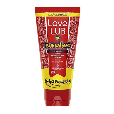 Lubrificante Comestível Bubbalove Sabor Morango La Pimienta 60g