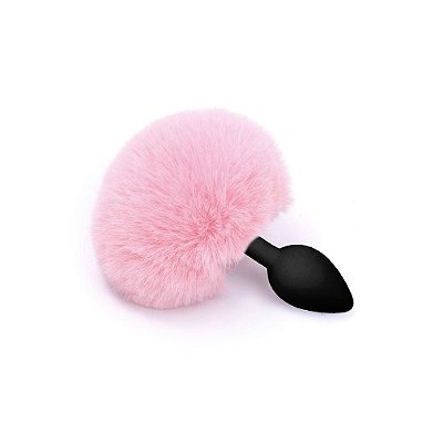 Plug Anal Grande Em Silicone Com Pompom Rabo de Coelho