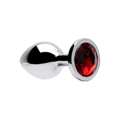Plug Anal de Metal Grande Cristal Vermelho