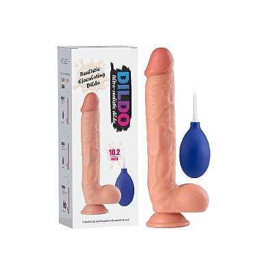 Prótese Realística Grande Com Simulador de Ejaculação e Ventosa