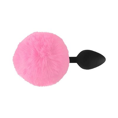Plug Anal Médio Em Silicone Com Pompom Rabo de Coelho