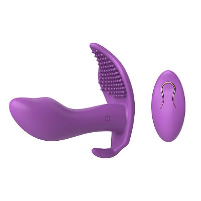 Vibrador Penetrador Ponto G e Cerdas Estimuladoras Com Controle Remoto