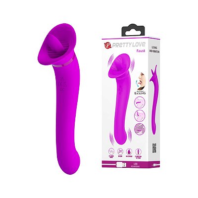 Vibrador com Língua Vibratória e Estimulador Ponto G Recarregável