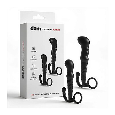 Kit com 2 Massageadores de Próstata em Silicone com Tamanhos Diferentes