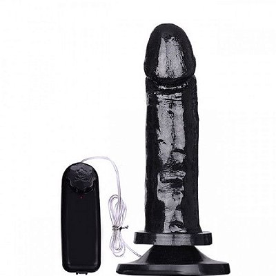 Prótese Pênis Realístico Com Vibro e Ventosa Preto
