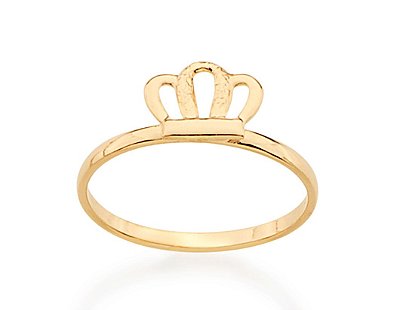 ANEL INFANTIL COROA FOLHEADO A OURO ROMMANEL 511816